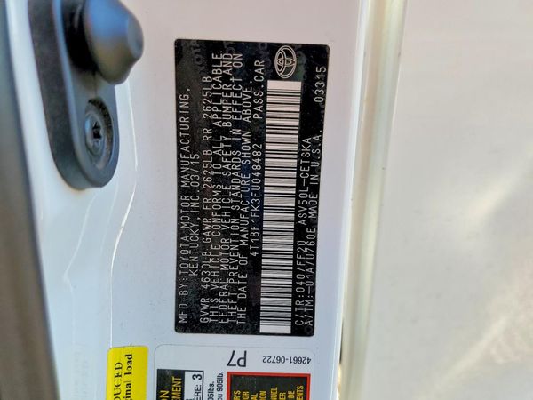2015 TOYOTA CAMRY — VINS
