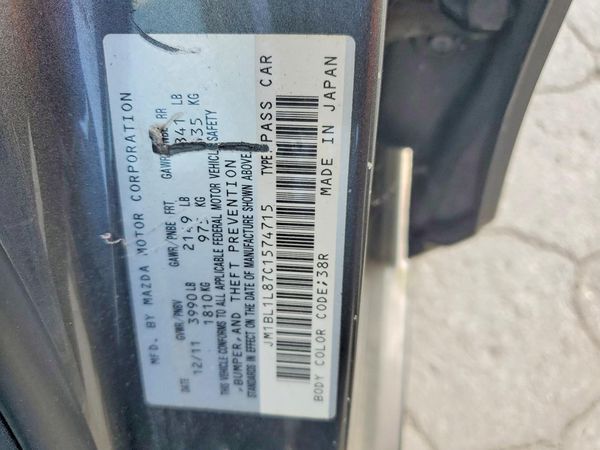 2012 MAZDA 3 Touring/GS — VINS