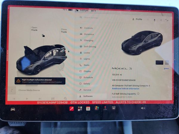 2022 TESLA MODEL 3 — ODOM