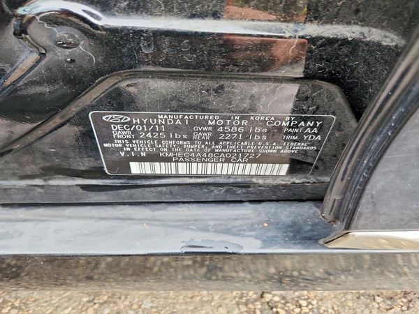 2012 HYUNDAI SONATA Middle level — VINS