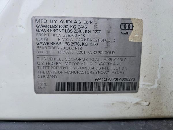 2015 AUDI Q5 — VINS