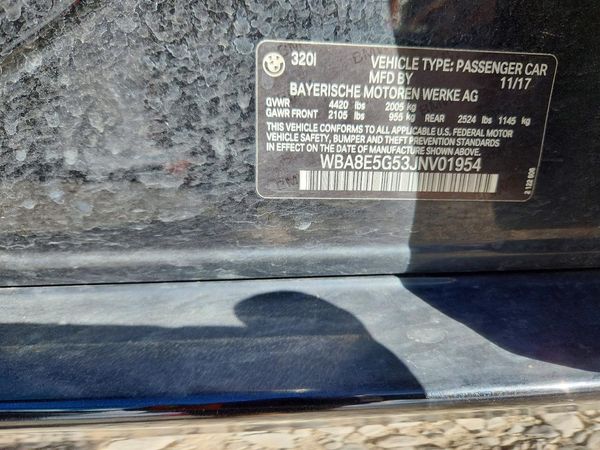 2018 BMW 320 — VINS