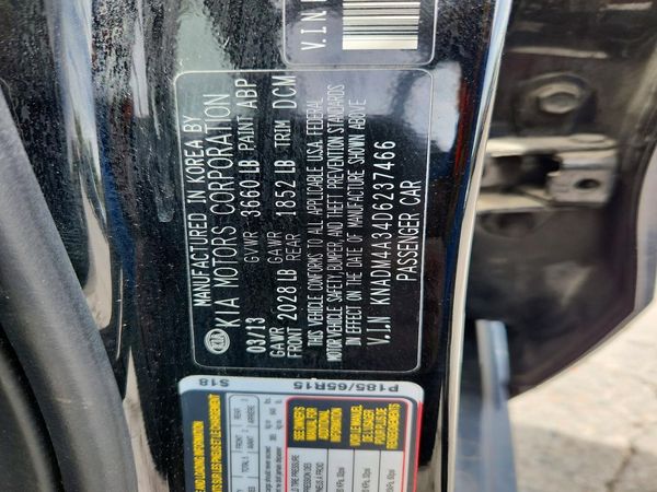 2013 KIA RIO — VINS