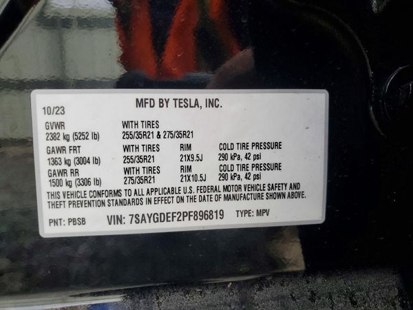 2023 TESLA MODEL Y — VINS