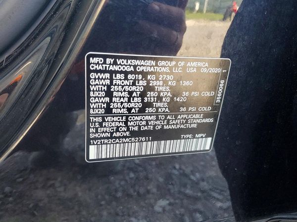2021 VOLKSWAGEN ATLAS 4Motion SEL Premium — VINS