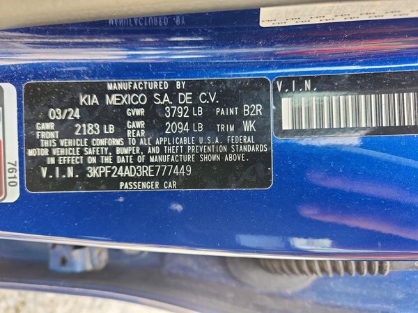 2024 KIA FORTE — VINS