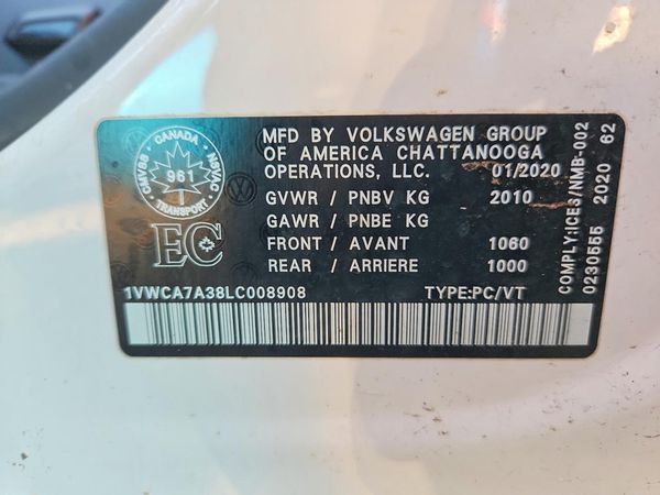 2020 VOLKSWAGEN PASSAT SEL