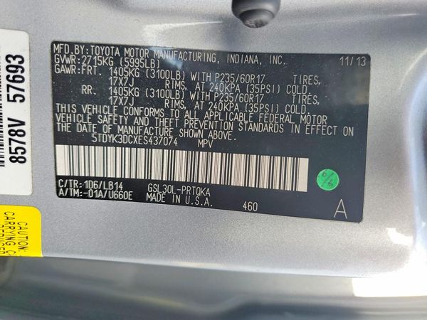 2014 TOYOTA SIENNA — VINS