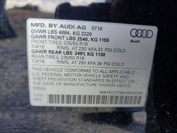 2017 AUDI Q3 quattro Premium — VINS