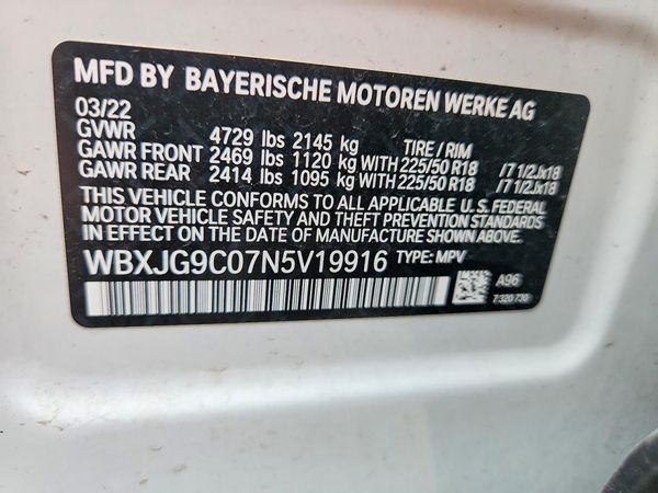 2022 BMW X1 — VINS