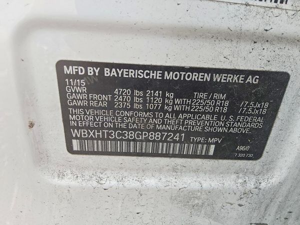 2016 BMW X1 xDrive28i — VINS