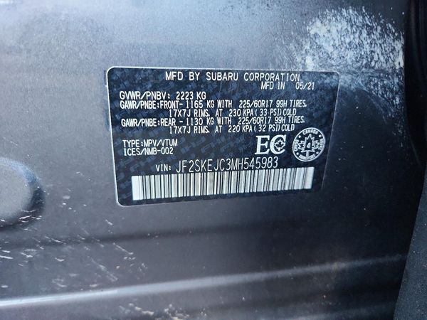 2021 SUBARU FORESTER — VINS
