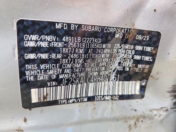 2024 SUBARU FORESTER Limited — VINS