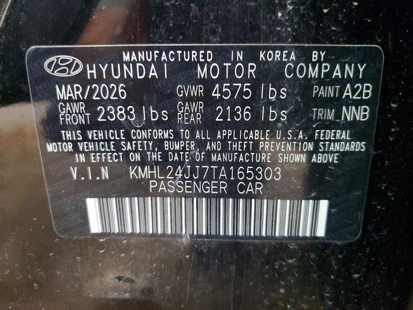 2026 HYUNDAI SONATA Blue — VINS