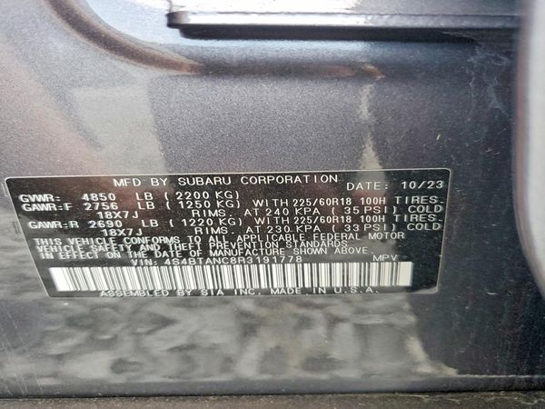2024 SUBARU OUTBACK — VINS