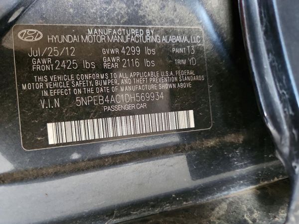 2013 HYUNDAI SONATA GLS/ GLS Popular — VINS