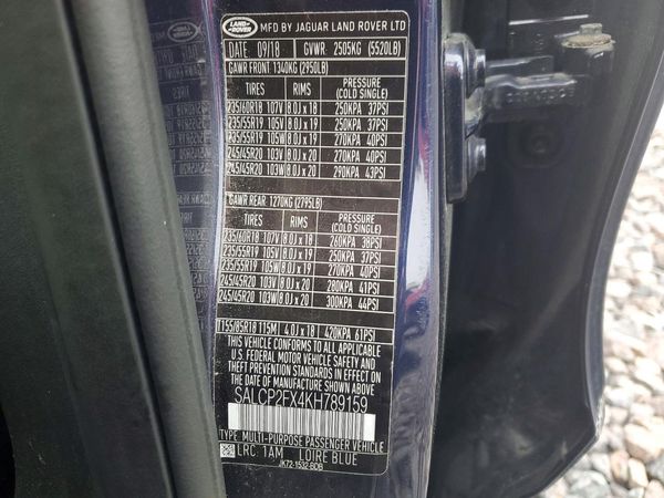 2019 LAND ROVER DISCOVERY SPORT — VINS