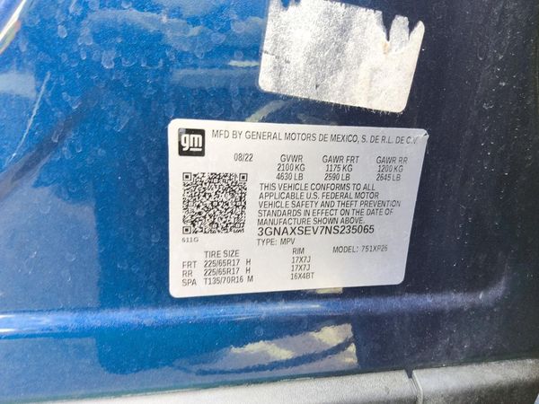 2022 CHEVROLET EQUINOX LS — VINS