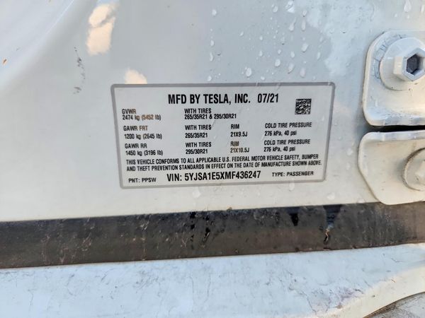 2021 TESLA MODEL S — VINS