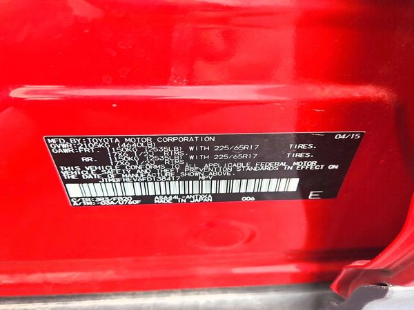 2015 TOYOTA RAV4 LE (X Grade) — VINS