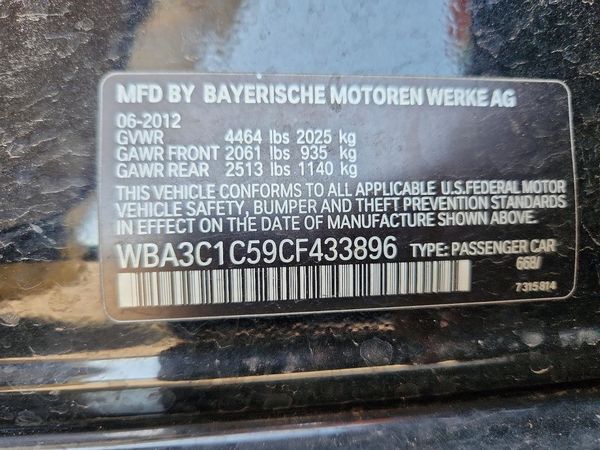 2012 BMW 3 SERIES — VINS