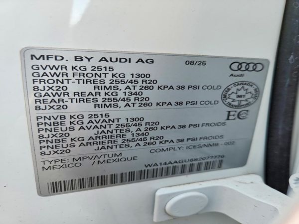 2025 AUDI Q5 — VINS