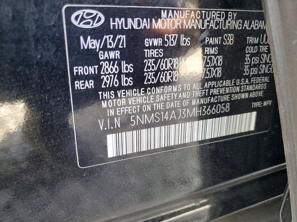 2021 HYUNDAI SANTA FE — VINS