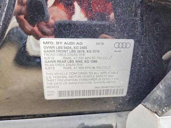 2019 AUDI Q5 — VINS