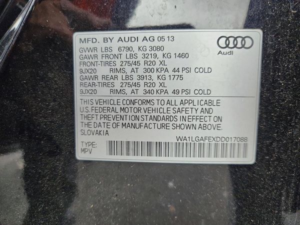 2013 AUDI Q7 Premium Plus — VINS
