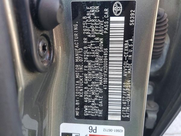 2013 TOYOTA CAMRY Hybrid — VINS
