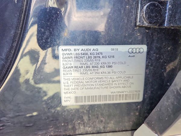 2018 AUDI Q5 quattro Premium Plus — VINS