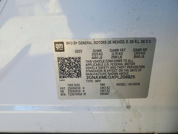 2023 CHEVROLET EQUINOX RS (3LT) — VINS