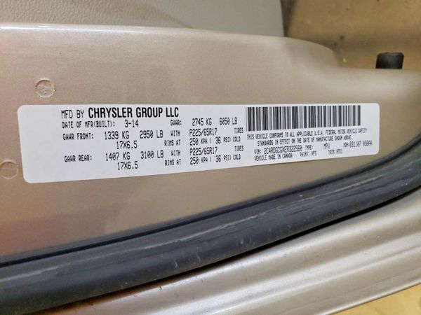 2014 DODGE GRAND CARAVAN — VINS