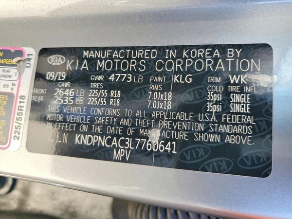 2020 KIA SPORTAGE — VINS
