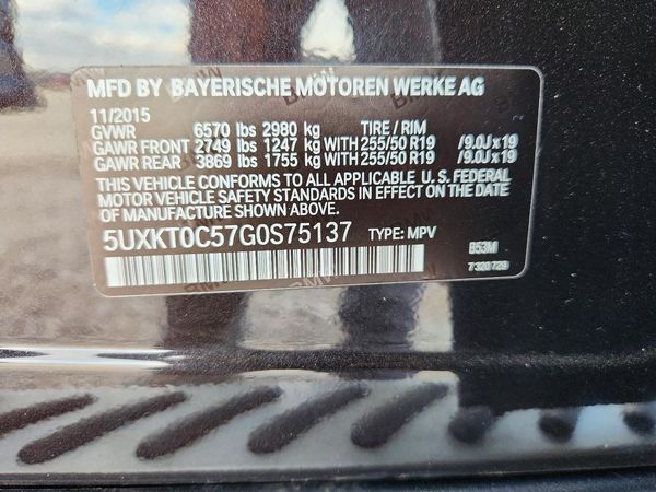 2016 BMW X5 — VINS