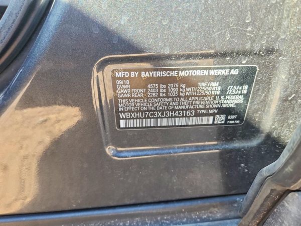 2018 BMW X1 sDrive28i — VINS