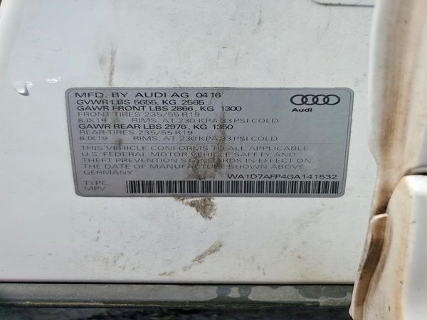 2016 AUDI Q5 — VINS