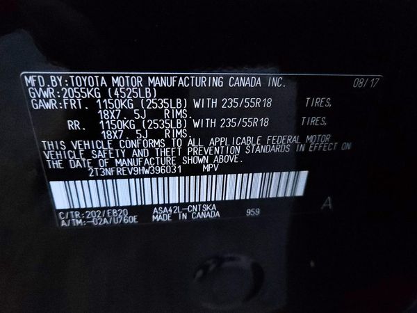 2017 TOYOTA RAV4 SE — VINS