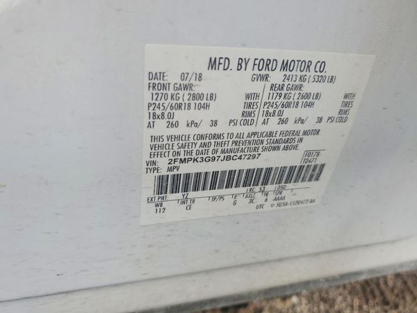 2018 FORD EDGE — VINS