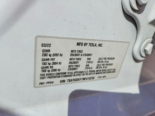 2022 TESLA MODEL Y — VINS