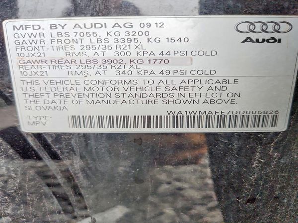 2013 AUDI Q7 — VINS