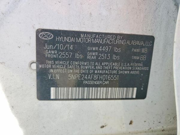 2015 HYUNDAI SONATA SE, ECO — VINS