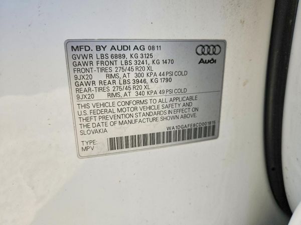 2012 AUDI Q7 S Line Prestige — VINS