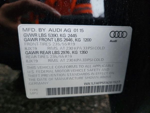 2015 AUDI Q5 Premium Plus — VINS