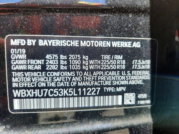 2019 BMW X1 sDrive28i — VINS