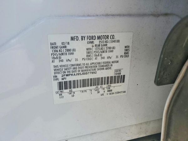 2018 FORD EDGE — VINS
