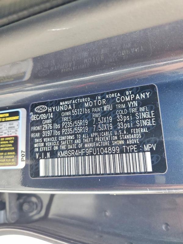 2015 HYUNDAI SANTA FE TOP — VINS