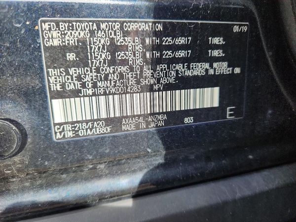 2019 TOYOTA RAV4 XLE / XLE Premium 4WD — VINS