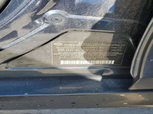 2013 HYUNDAI SONATA — VINS
