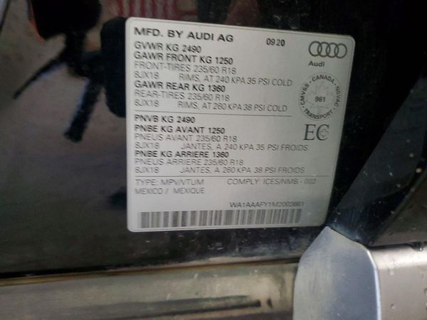 2021 AUDI Q5 — VINS